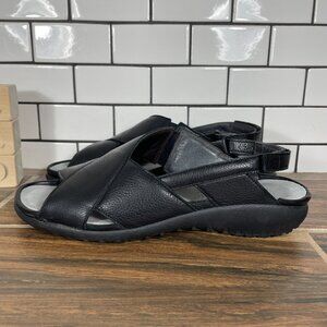 Naot Niho Womens Size EU 41 Shoes Black Leather Open Toe Strappy Wedge Sandal